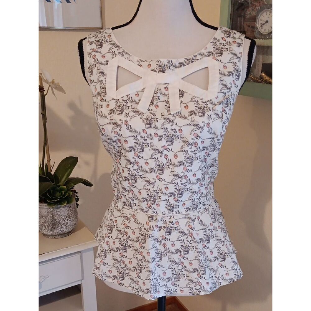 LC Lauren Conrad Peplum Top. Garden Girl. Cottagecore.